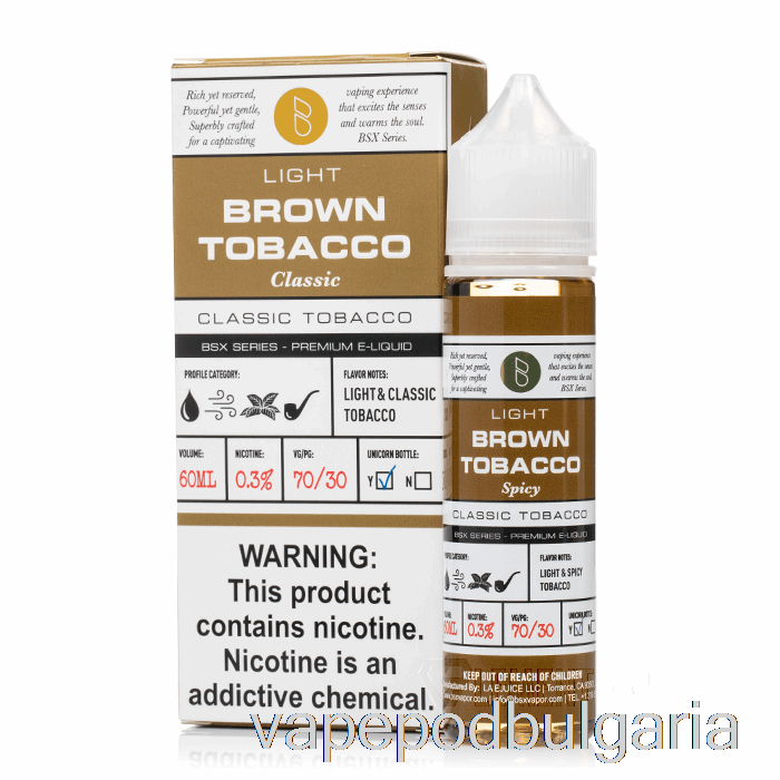 Vape Bulgaria Brown Tobacco - Bsx Series - 60ml 0mg